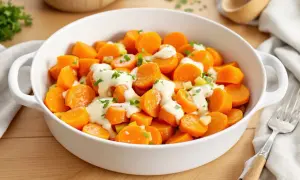 Carottes Vichy à la crème, tendres et savoureuses, garnies de persil frais. Un délice simple pour accompagner vos plats.