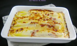 Asperges blanches gratinées au four, une recette simple et délicieuse.