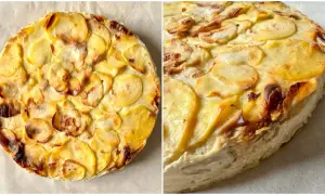 Une délicieuse tourte pomme de terre, dorée et croustillante, prête à être dégustée.