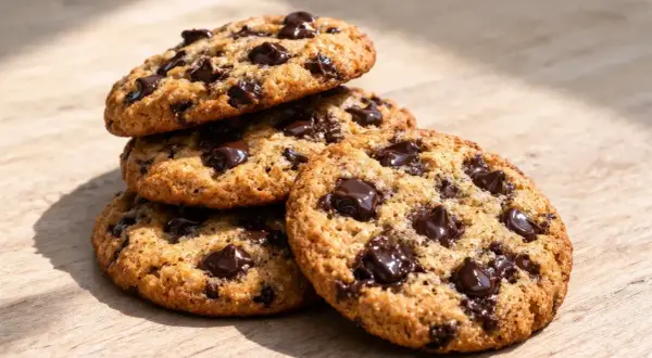 Pile de cookies aux pépites de chocolat, parfaits pour une recette facile et gourmande.