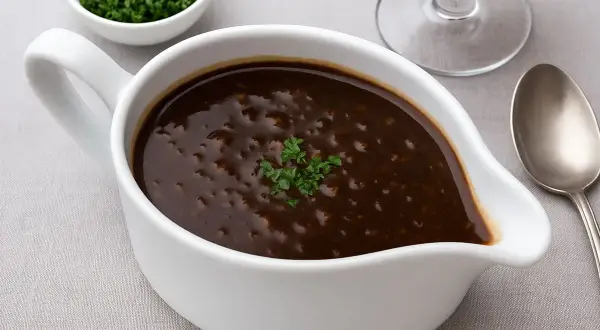 Sauce bordelaise recette : une sauce riche et onctueuse, garnie de persil frais, prête à sublimer vos plats.