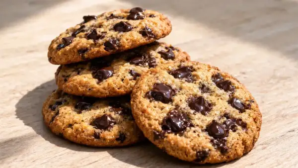 Pile de cookies aux pépites de chocolat, parfaits pour une recette facile et gourmande.