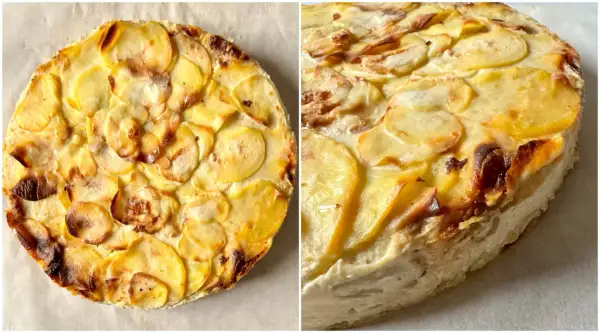 Une délicieuse tourte pomme de terre, dorée et croustillante, prête à être dégustée.