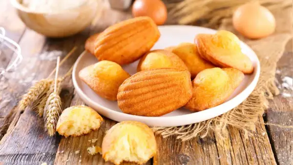 Assiette de madeleines dorées, prêtes à être dégustées. Une recette simple pour un goûter parfait.